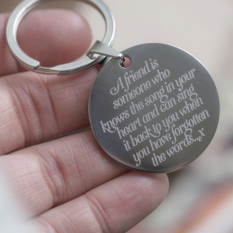 Hampers and Gifts to the UK - Send the Personalised 'A Friend Is Someone' Keyring